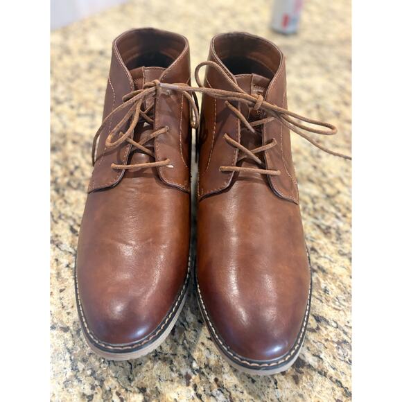 Nine West Men's Neilton Faux-Leather Chukka Boots Brown Size 12 - Picture 7 of 8